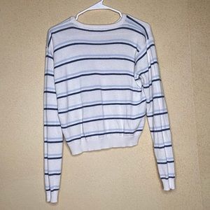 Brandy Melville White/Blue Striped Sweater